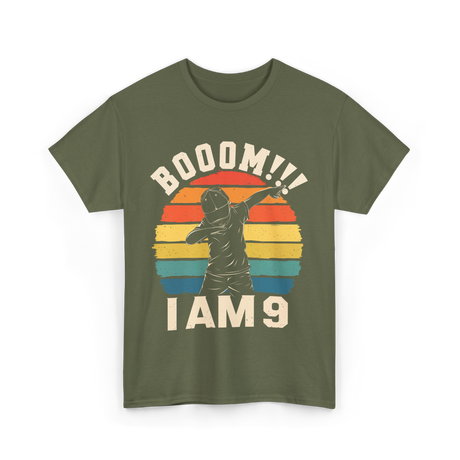 Booom 9 Birthday T-Shirt - Military Green