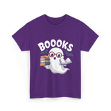 Booooks Ghost Reader Books T-Shirt - Purple