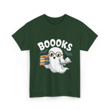 Booooks Ghost Reader Books T-Shirt - Forest Green