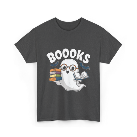 Booooks Ghost Reader Books T-Shirt - Dark Heather