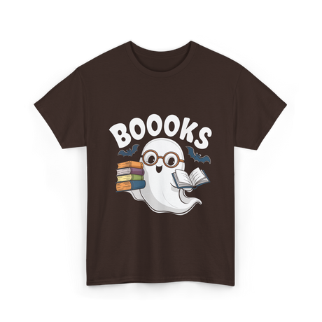 Booooks Ghost Reader Books T-Shirt - Dark Chocolate