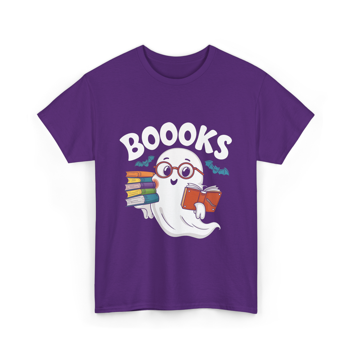 Booooks Ghost Reader T-Shirt - Purple