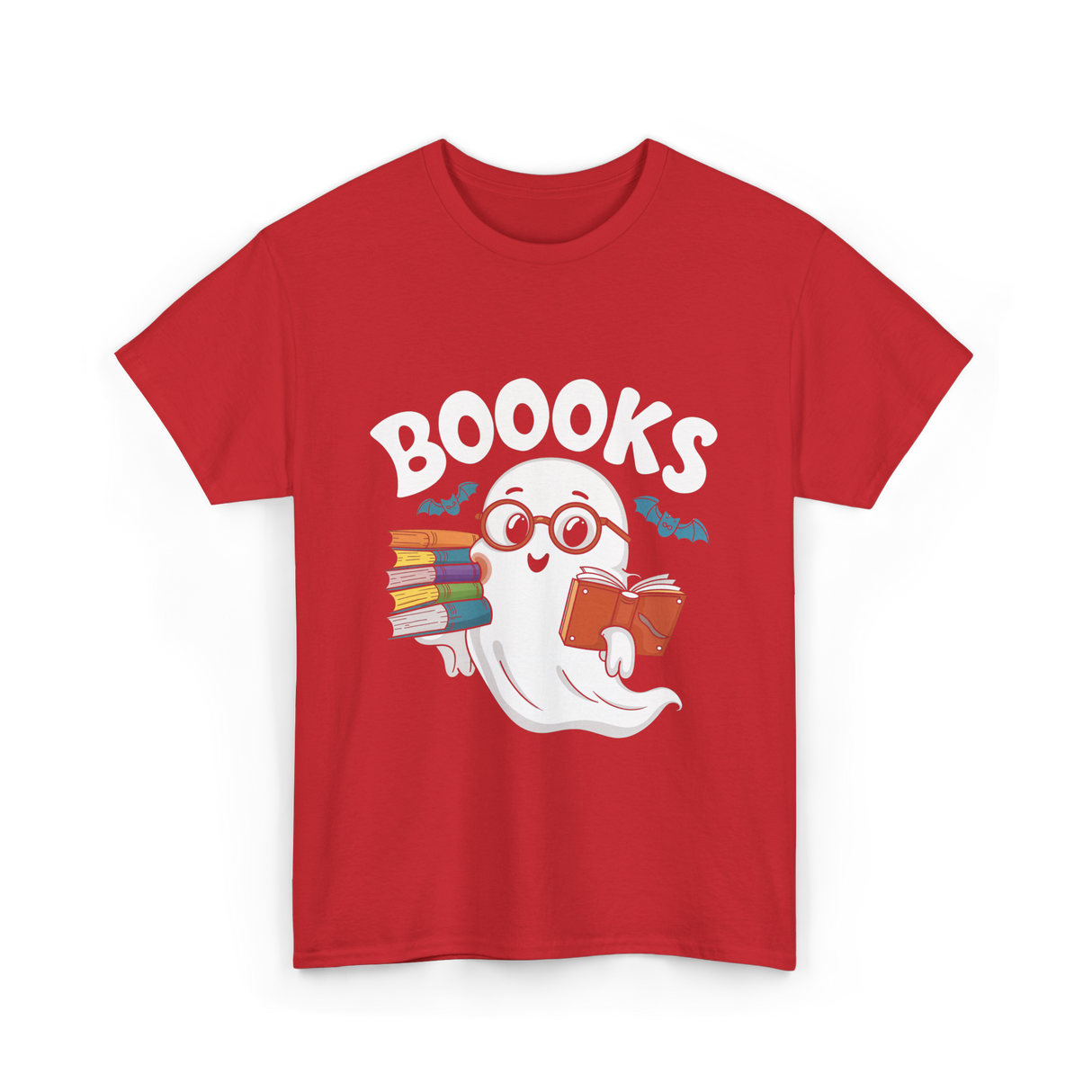 Booooks Ghost Reader T-Shirt - Red