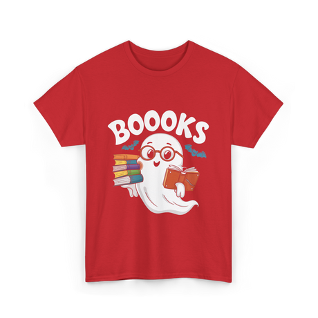 Booooks Ghost Reader T-Shirt - Red