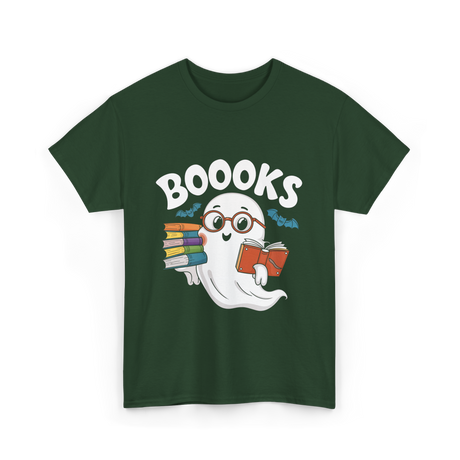 Booooks Ghost Reader T-Shirt - Forest Green