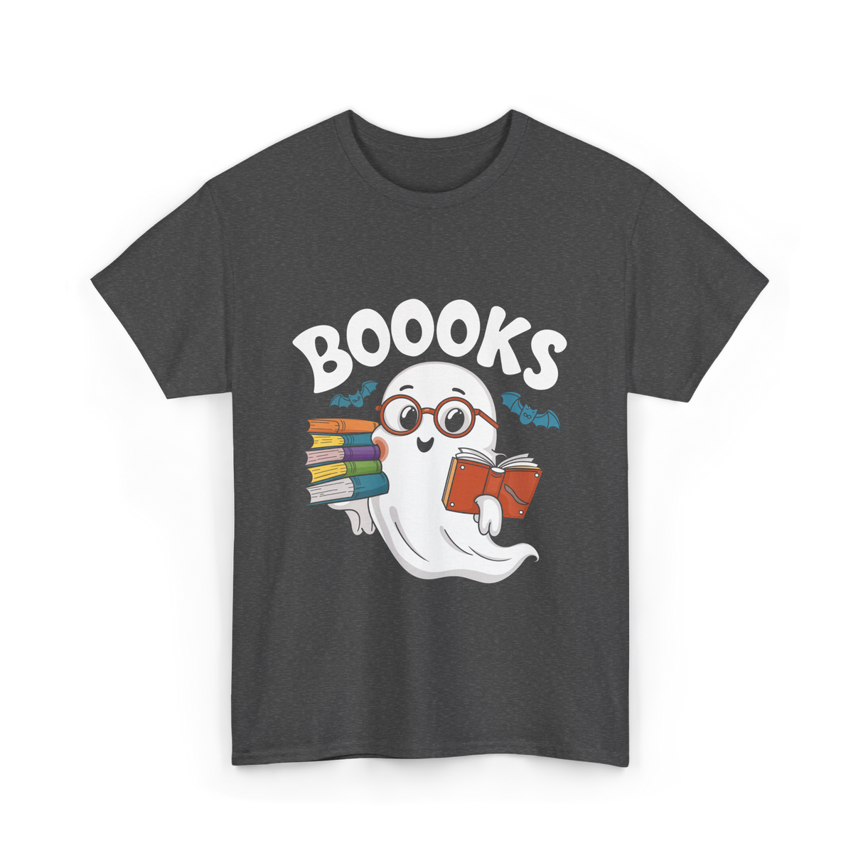 Booooks Ghost Reader T-Shirt - Dark Heather