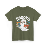 Booooks Ghost Reader T-Shirt - Military Green