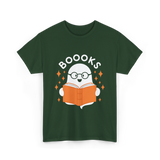 Booooks Ghost Reading T-Shirt - Forest Green