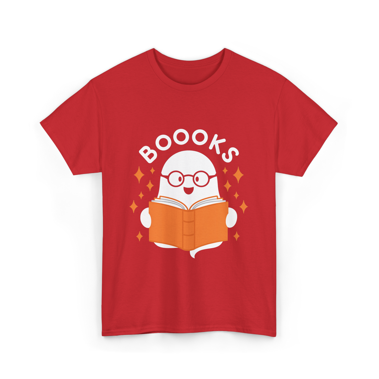 Booooks Ghost Reading T-Shirt - Red