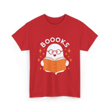 Booooks Ghost Reading T-Shirt - Red