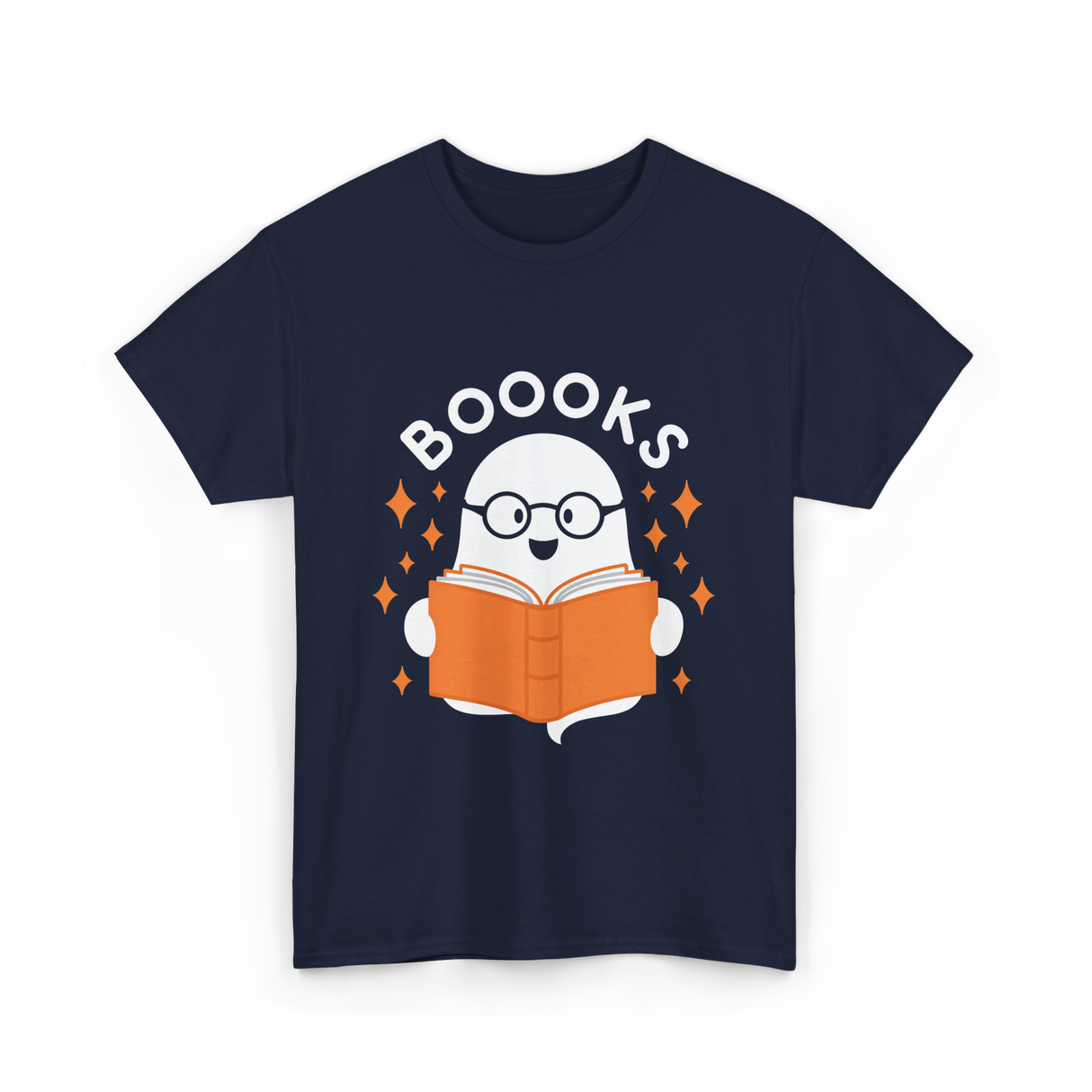 Booooks Ghost Reading T-Shirt - Navy