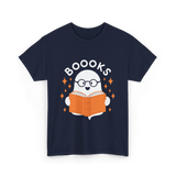 Booooks Ghost Reading T-Shirt - Navy