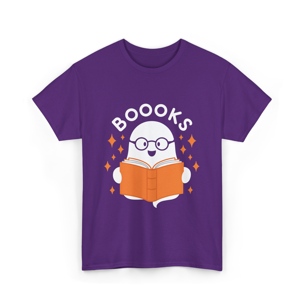 Booooks Ghost Reading T-Shirt - Purple