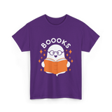 Booooks Ghost Reading T-Shirt - Purple