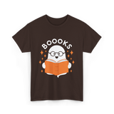 Booooks Ghost Reading T-Shirt - Dark Chocolate