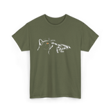 Boop Black Cat Feline T-Shirt - Military Green