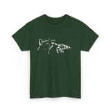 Boop Black Cat Feline T-Shirt - Forest Green