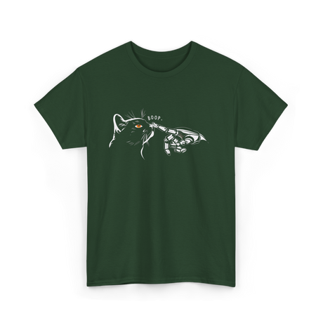 Boop Black Cat Feline T-Shirt - Forest Green