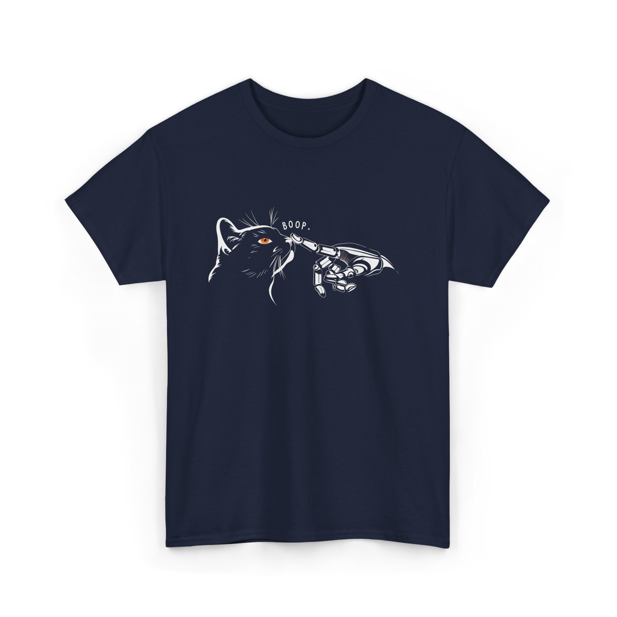 Boop Black Cat Feline T-Shirt - Navy