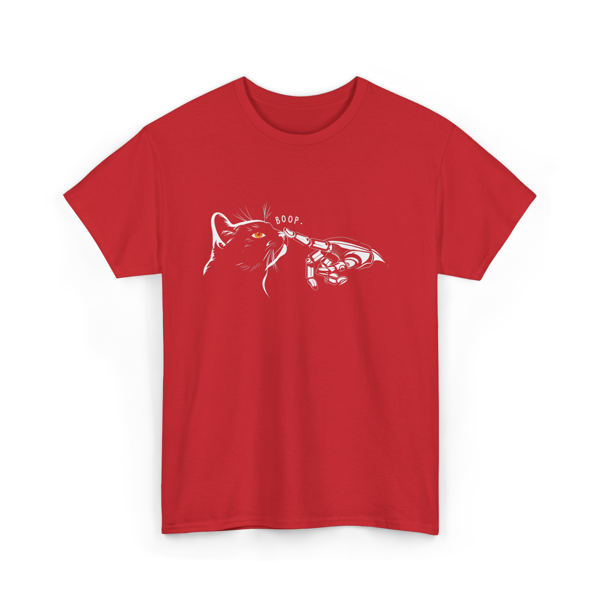 Boop Black Cat Feline T-Shirt - Red