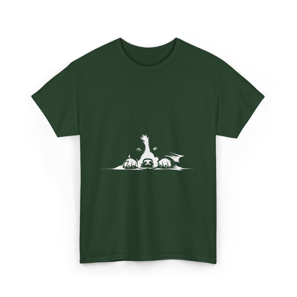 Border Collie Stare Border Collie T-Shirt - Forest Green