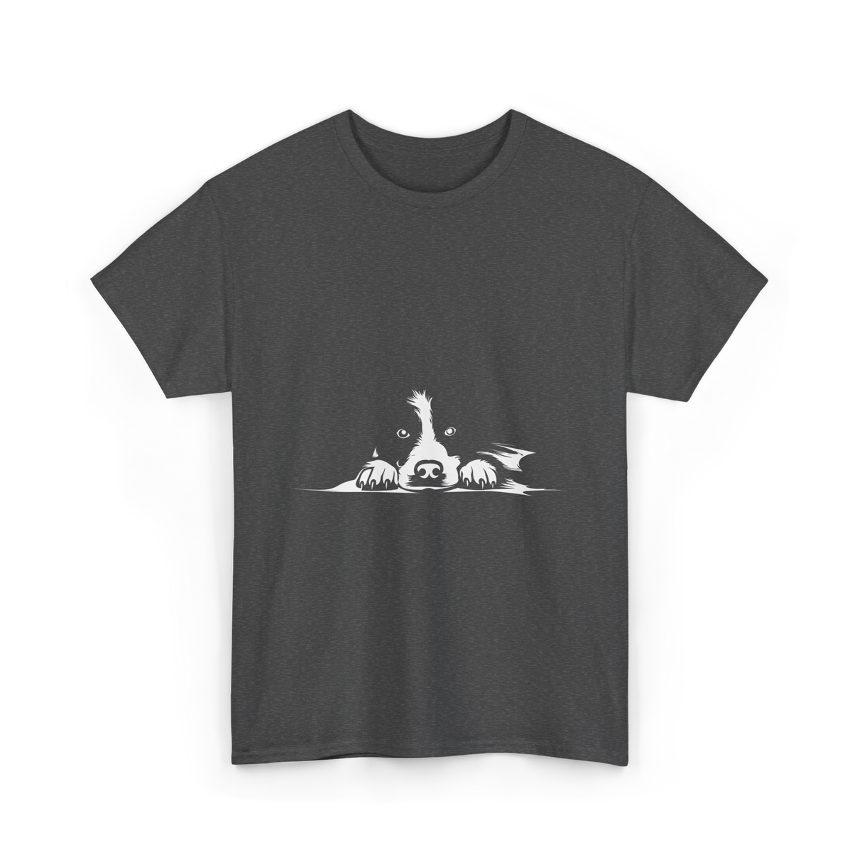 Border Collie Stare Border Collie T-Shirt - Dark Heather