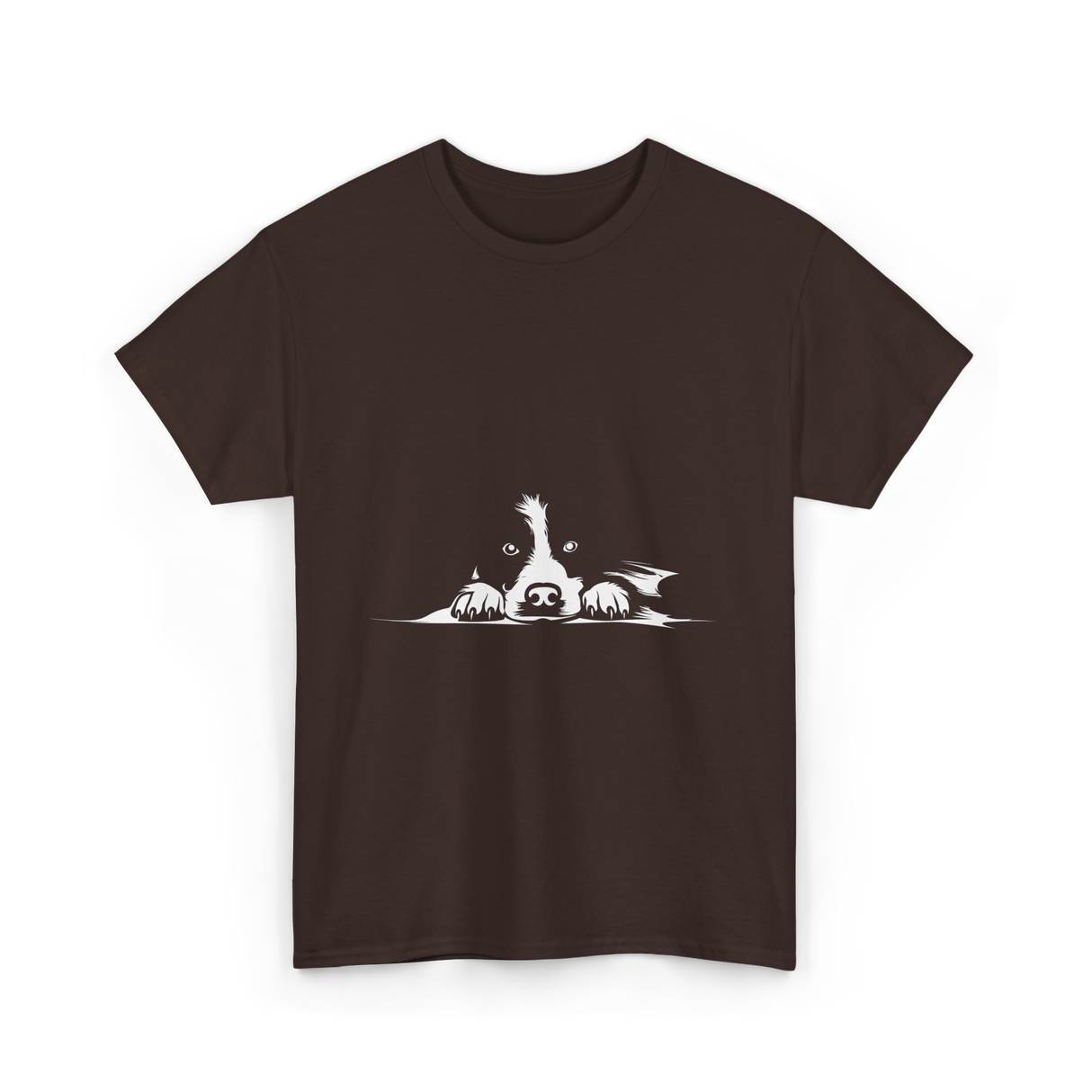 Border Collie Stare Border Collie T-Shirt - Dark Chocolate