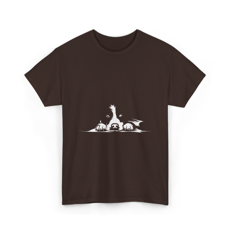 Border Collie Stare Border Collie T-Shirt - Dark Chocolate