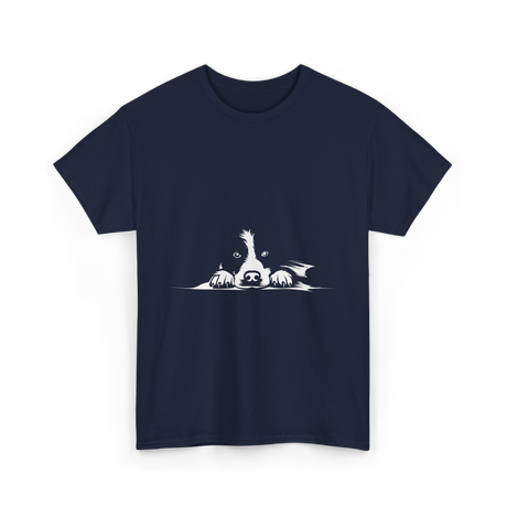 Border Collie Stare Border Collie T-Shirt - Navy