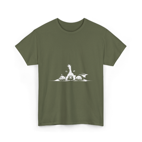 Border Collie Stare Border Collie T-Shirt - Military Green