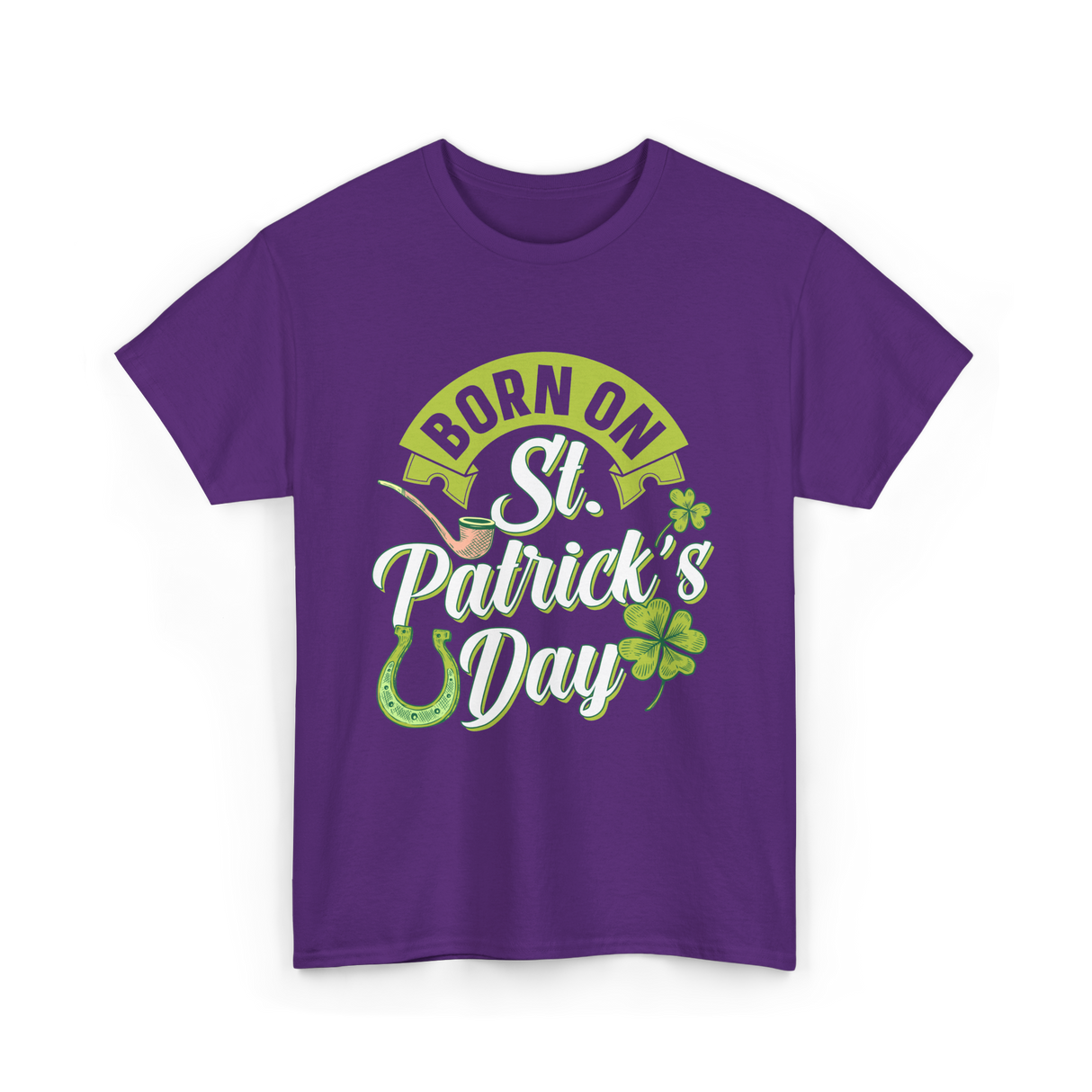 Born On St Patrick's Day Irish T-Shirt - Purple