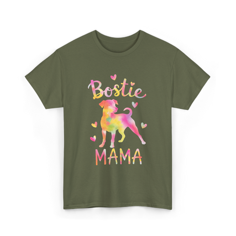 Bostie Mama Dog Mom T-Shirt - Military Green