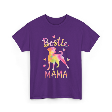 Bostie Mama Dog Mom T-Shirt - Purple