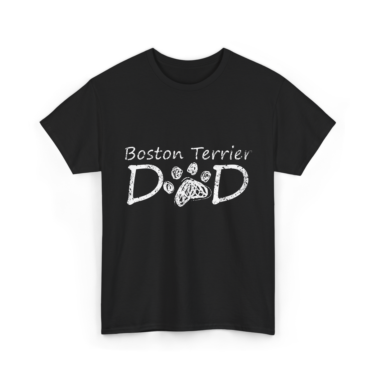 Boston Terrier Dad Dog T-Shirt - Black