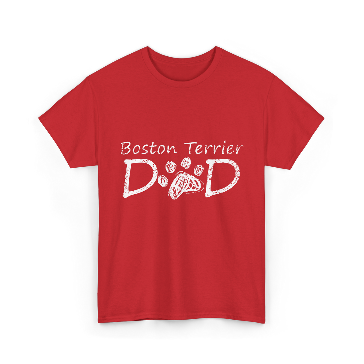 Boston Terrier Dad Dog T-Shirt - Red