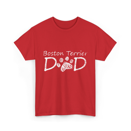 Boston Terrier Dad Dog T-Shirt - Red