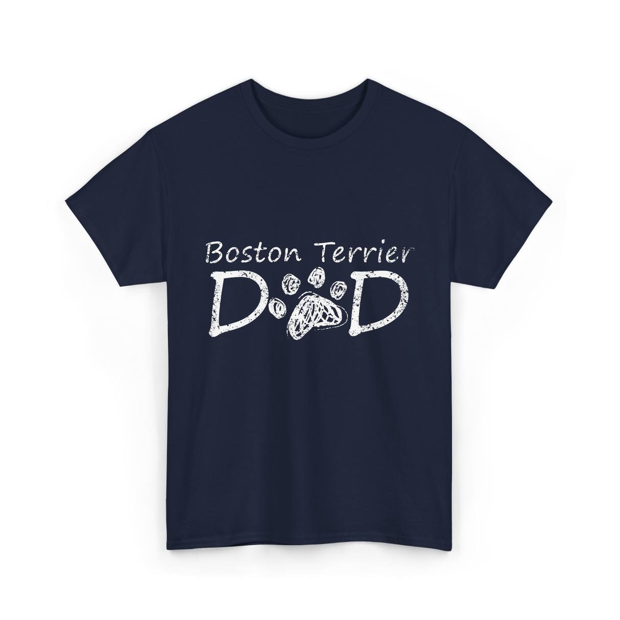 Boston Terrier Dad Dog T-Shirt - Navy