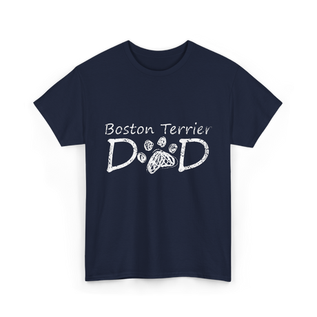 Boston Terrier Dad Dog T-Shirt - Navy