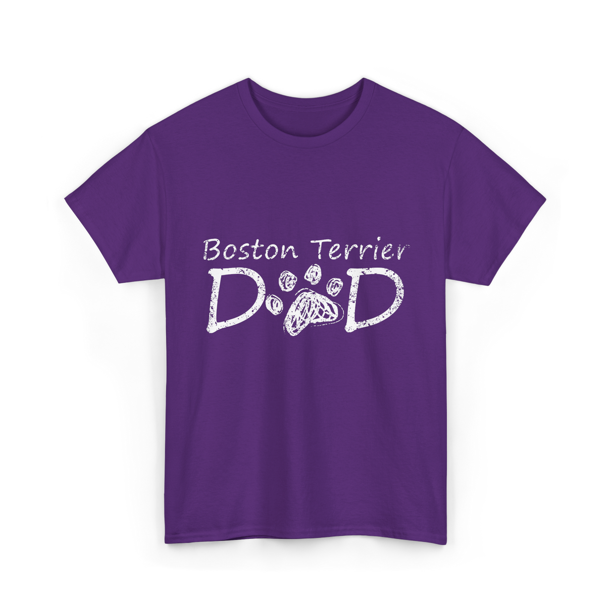 Boston Terrier Dad Dog T-Shirt - Purple