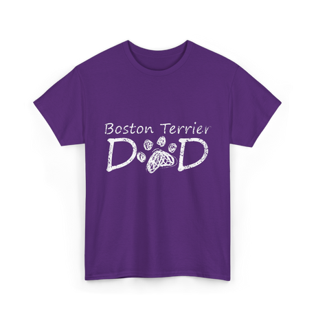 Boston Terrier Dad Dog T-Shirt - Purple