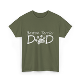 Boston Terrier Dad Dog T-Shirt - Military Green