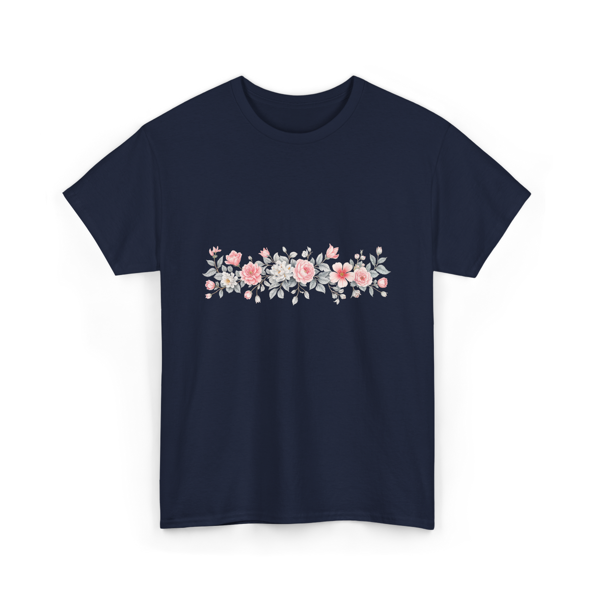 Botanical Flower Gardener Floral T-Shirt - Navy