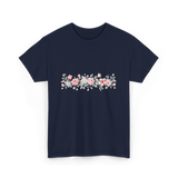 Botanical Flower Gardener Floral T-Shirt - Navy