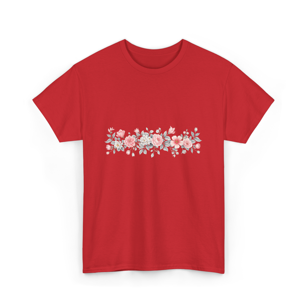 Botanical Flower Gardener Floral T-Shirt - Red