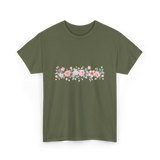 Botanical Flower Gardener Floral T-Shirt - Military Green