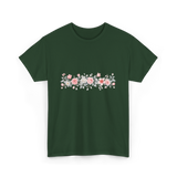 Botanical Flower Gardener Floral T-Shirt - Forest Green