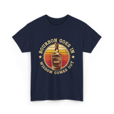 Bourbon Goes In Bourbon Wisdom T-Shirt - Navy