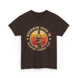 Bourbon Goes In Bourbon Wisdom T-Shirt - Dark Chocolate