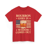 Bourbon Goes In Wisdom Alcohol T-Shirt - Red