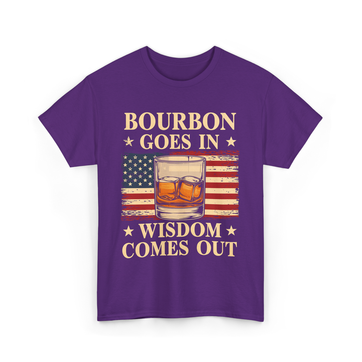 Bourbon Goes In Wisdom Alcohol T-Shirt - Purple